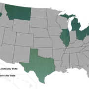 US Map of Deregulated vs Regulated Electricity States
