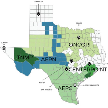 Texas Energy Deregulation Map | Electricity Deregulated Cities in Texas