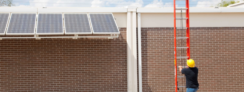 Installing solar panels on a school 