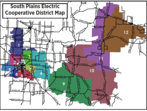 South Plains Electric Cooperative (SPEC) Service Area Map Lubbock, Texas